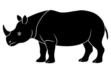 rhinoceros vector silhouette, rhinoceros line art  animal