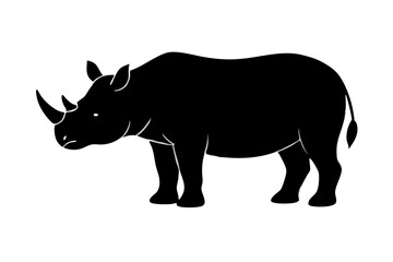 rhinoceros vector silhouette, rhinoceros line art  animal