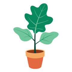 Houseplant in classic pot nature icon vector illustration