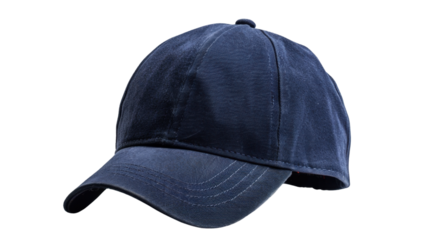 Blue baseball cap on transparent background