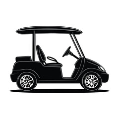 Golf car silhouette vector