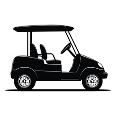 Golf car silhouette vector
