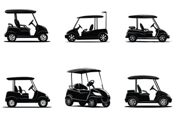 Golf car silhouette vector