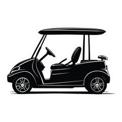 Golf car silhouette vector