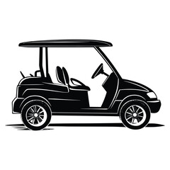 Golf car silhouette vector
