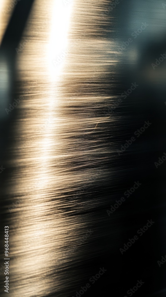 Poster abstract motion blur with golden light on metallic surface