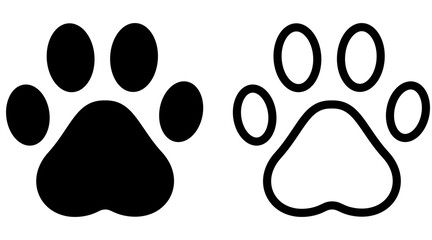 肉球のイラスト　モノクロ © Mina3