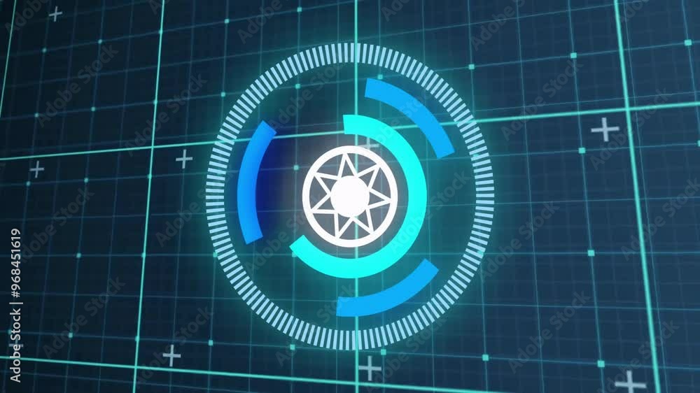 Poster animation of scope scanning and data processing over grid