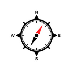 compass with red direction