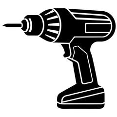 Drill silhouette vector illustration on a white background