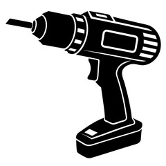 Drill silhouette vector illustration on a white background