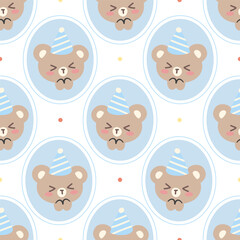 Obraz premium Seamless pattern with cute birthday