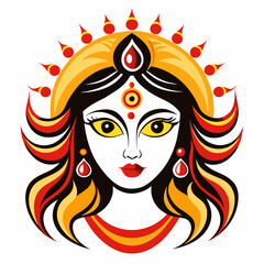 Durga eyes and Hindu goddess faces vector