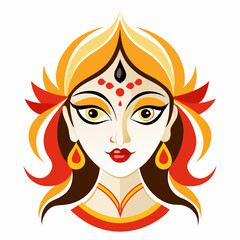 Durga eyes and Hindu goddess faces vector