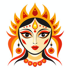 Durga eyes and Hindu goddess faces vector