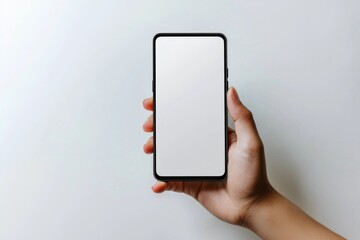 Hand Holding Smartphone Mockup Isolated created with Generative AI