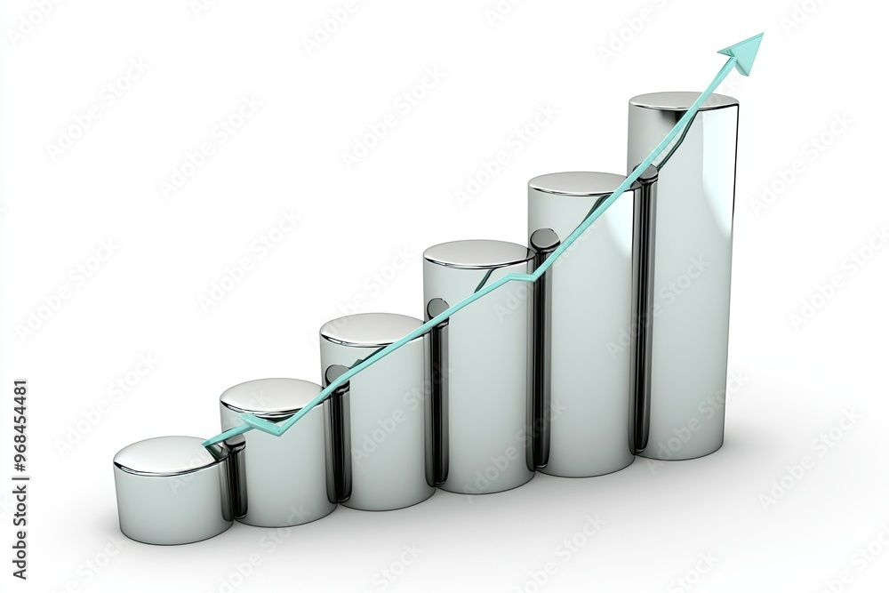 Poster this image showcases a modern growth chart with ascending bars and an upward arrow, symbolizing prog