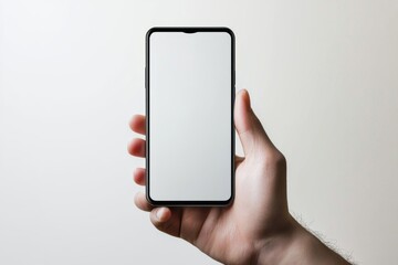 Hand Holding Smartphone Mockup Isolated created with Generative AI