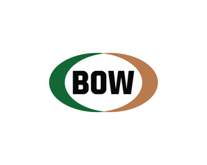 BOW logo design vector template. BOW