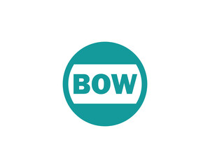 BOW logo design vector template. BOW