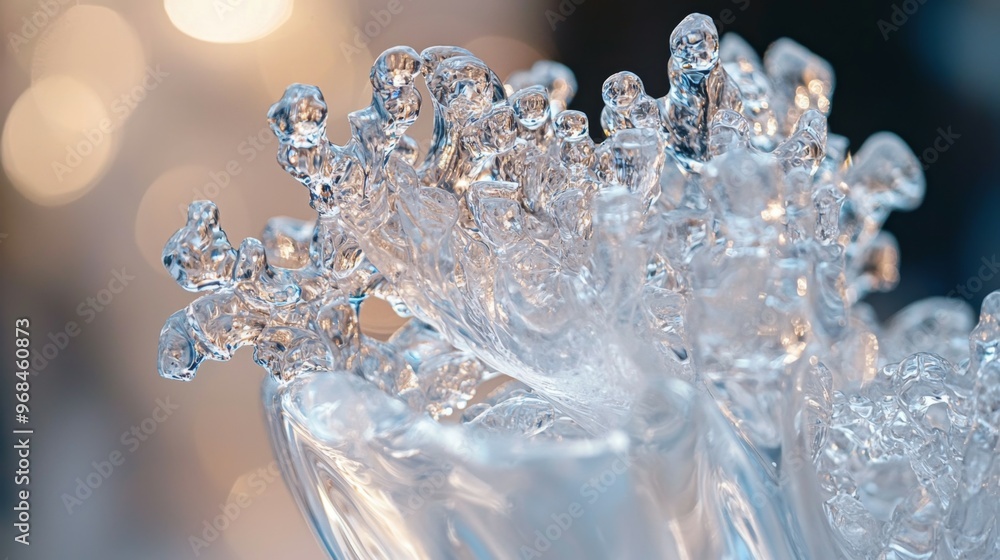 Aufkleber abstract ice crystal macro photography with bokeh