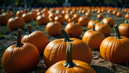 pumpkins on the ground