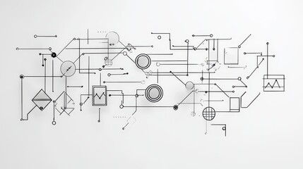 A single line drawing depicting a complex interconnected system representing a business model. The image symbolizes network, collaboration, strategy, innovation, and growth.