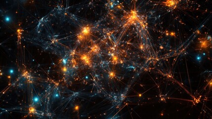 Obraz premium Abstract Network with Glowing Lines and Points