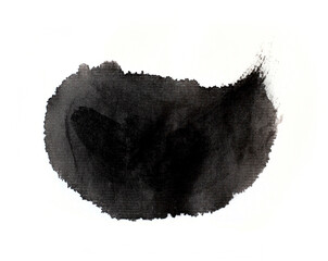 Ink blotch spatter background - black ink splashes and drops. Grunge ink or watercolor design element.