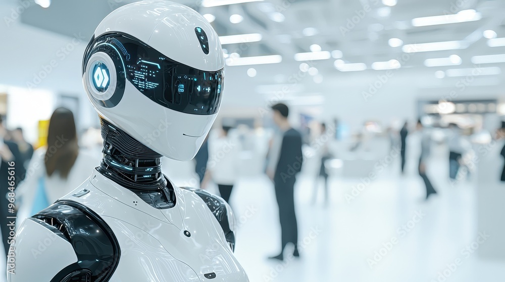 Aufkleber futuristic robot with advanced technology in modern environment
