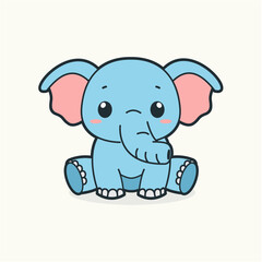 Baby elephant Animation cartoon vector