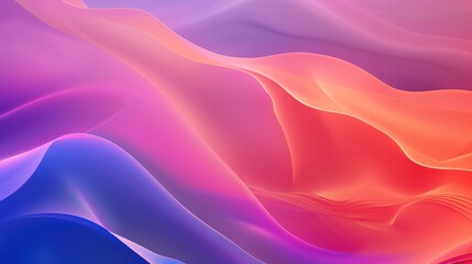 Obraz premium Vibrant Flowing Waves, an immersive digital artwork featuring dynamic, colorful wave patterns with smooth gradient textures, creating a sense of movement and energy.