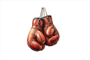Vector of a fiery red boxing gloves. Boxing gloves on white background.