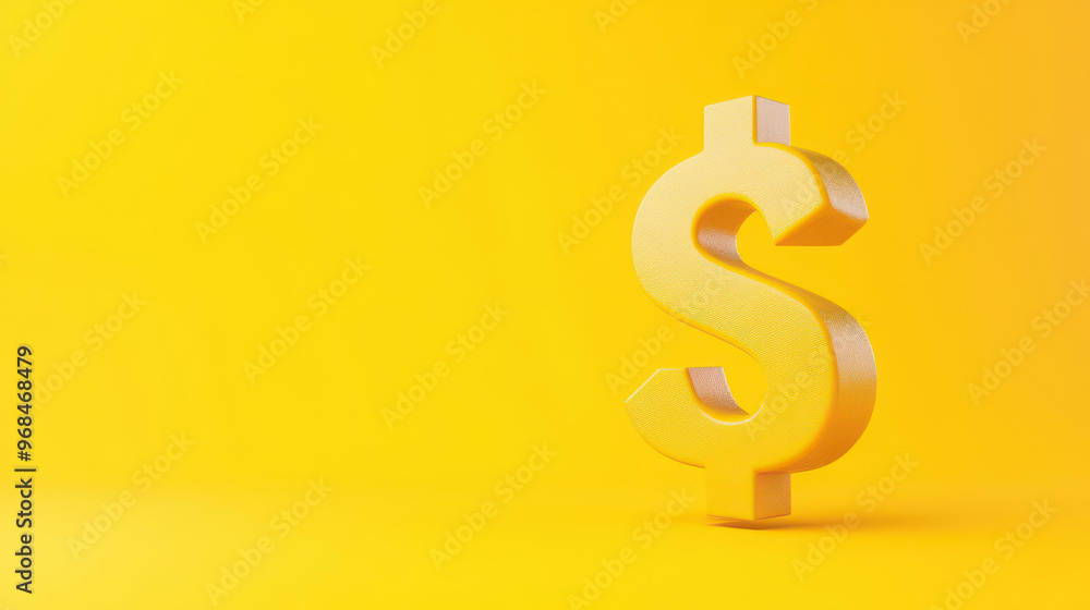 Poster a modern rendering of a dollar symbol, designed for navigation, featuring a sleek and clean backgrou