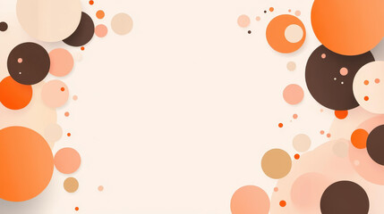 A minimalist design featuring brown and dark brown circles against a soft peach background for a clean, modern look.