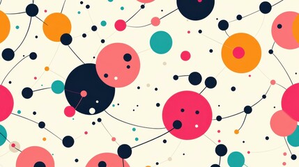Explore the sleek, abstract world of technology with interconnected circles in a modern, flat design.