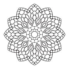 Geometric Floral Mandala Pattern coloring page white background