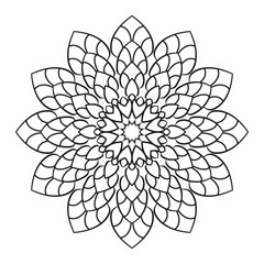 Geometric Floral Mandala Pattern coloring page white background