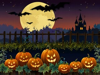 Fototapeta premium halloween background with pumpkin
