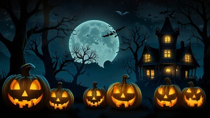halloween background with pumpkin