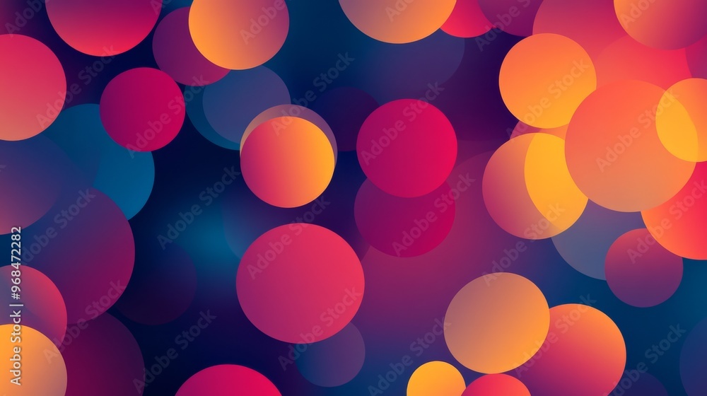 Poster colorful abstract background with bokeh circles