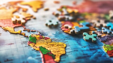 Naklejka premium World Map Puzzle Pieces