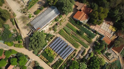 Eco friendly prison with inmate run organic farm and solar panel workshop