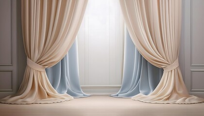 3D illustration of a velvet stage curtain backdrop in a classic theater design for background graphic resource.