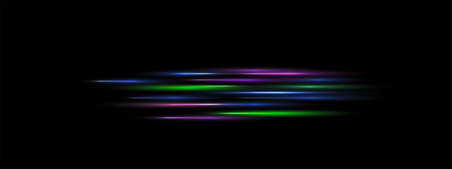 Purple bue green Parallel laser beam, Neon luminous light ray, glowing lines , Futuristic design elements, Vector Flash light. isolated on transparent background. 
