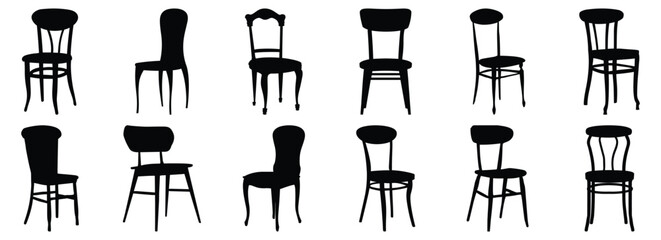 Chair silhouette set vector design big pack of chair illustration and icon