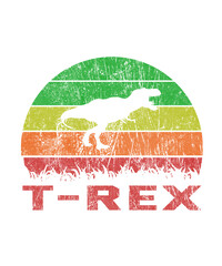 a semicircular vintage retro design with a trex © hn_projecttt 