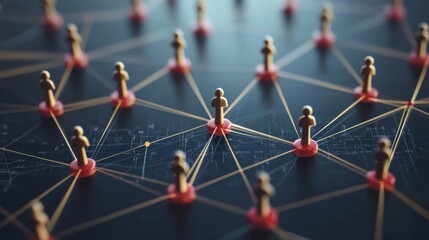 Interconnected Digital Network System Representing Intelligence and Technological Innovation