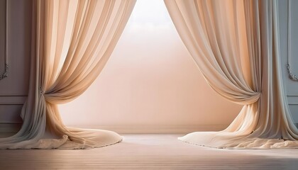 3D illustration of a velvet stage curtain backdrop in a classic theater design for background graphic resource.