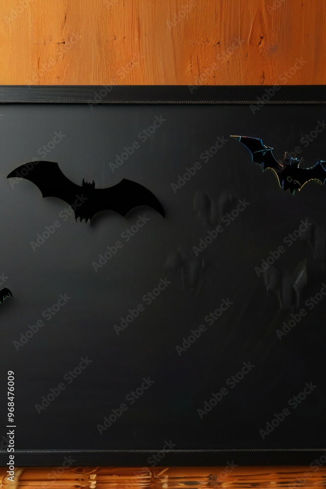 Sticker halloween background with bats